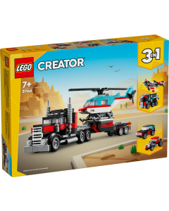 LEGO 31146 Creator 3in1 Flatbed Truck with Helicopter Toy Set