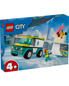 LEGO 60403 City Emergency Ambulance and Snowboarder Toys