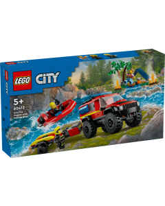 LEGO 60412 City 4x4 Fire Engine with Rescue Boat Vehicle Toys