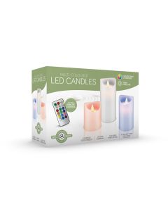 It's a set of 3 colour changing LED candles
