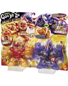 Goo Jit Zu Galaxy Attack Pack 2 Heroes Sun Fire Blazagon Vs Dark Matter Terrack