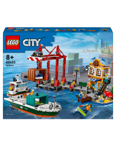 LEGO 60422 City Seaside Harbour with Cargo Ship Building Toy